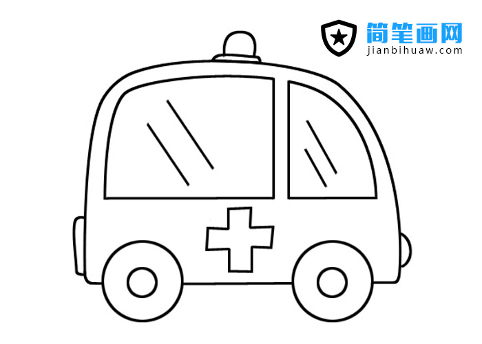救護(hù)車簡(jiǎn)筆畫繪畫步驟