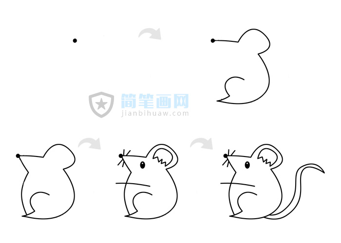 老鼠簡(jiǎn)筆畫(huà)的畫(huà)法步驟及上色圖片