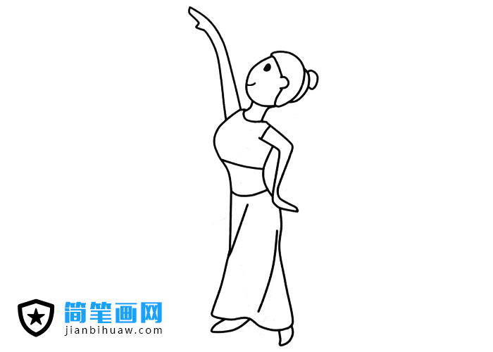 跳舞的女士簡筆畫圖片