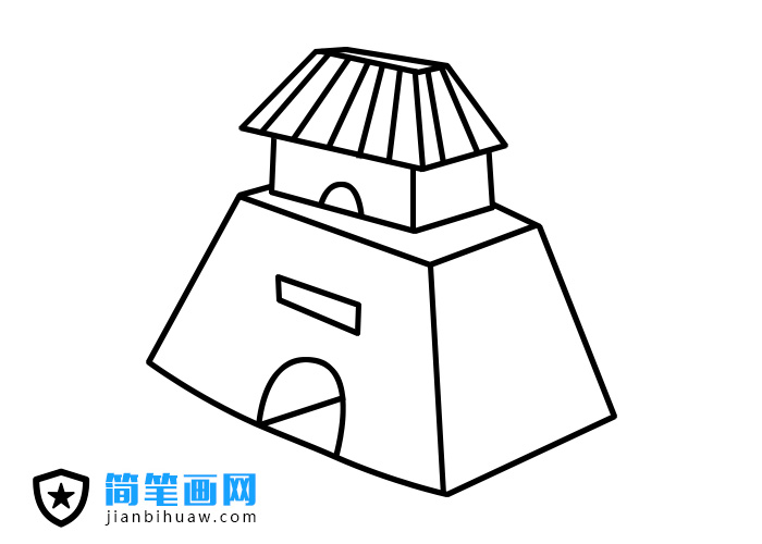 城樓簡筆畫圖片