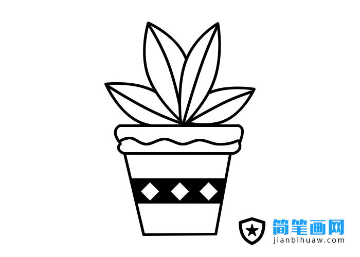 植物盆景簡(jiǎn)筆畫(huà)圖片