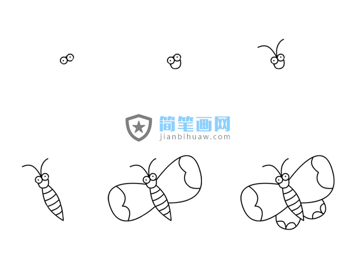 蝴蝶簡(jiǎn)筆畫(huà)含分解步驟