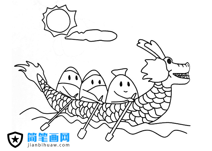 劃龍舟的簡(jiǎn)筆畫圖片