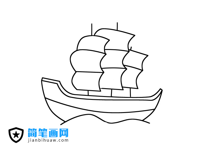 帆船簡(jiǎn)筆畫圖片