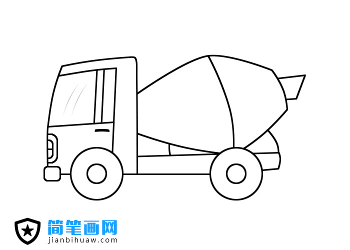 混凝土攪拌車(chē)兒童簡(jiǎn)筆畫(huà)