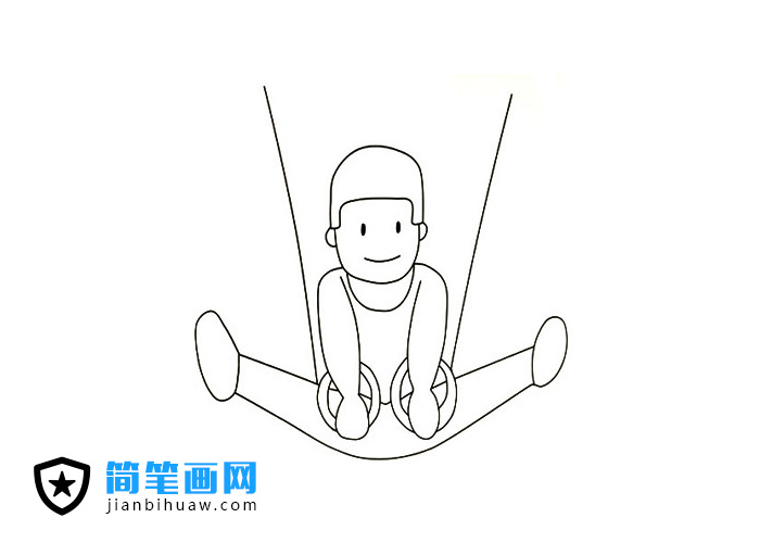 運動員吊環(huán)簡筆畫圖片