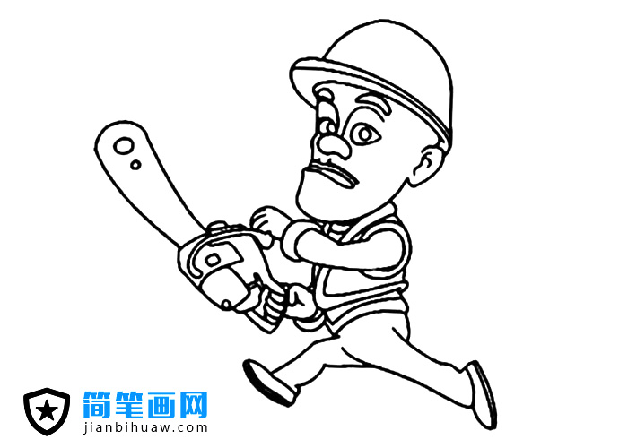 《熊出沒》主角光頭強簡筆畫圖片