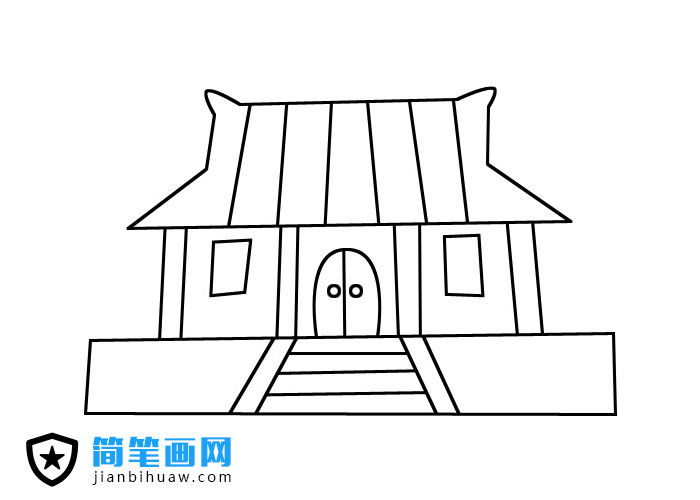 古代建筑簡筆畫圖片