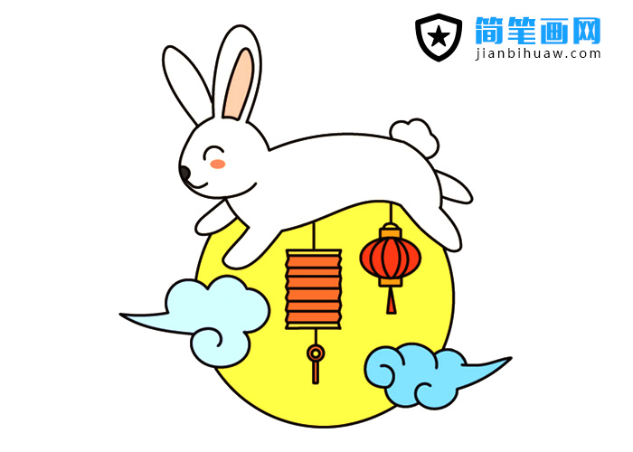 中秋節(jié)玉兔簡(jiǎn)筆畫(huà)圖片