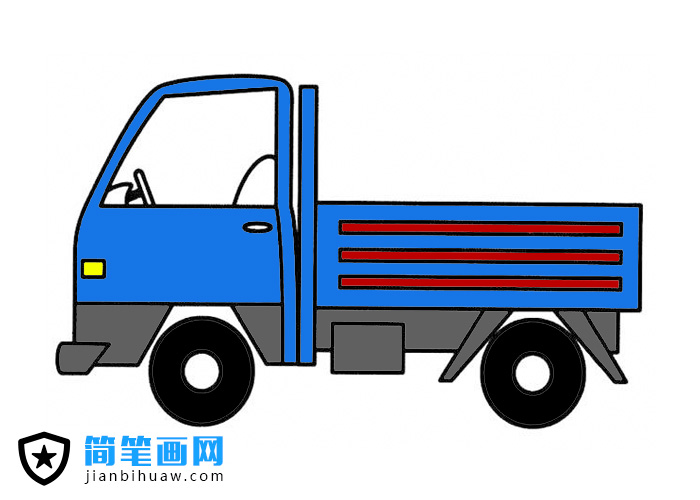 小型貨車簡(jiǎn)筆畫圖片含上色