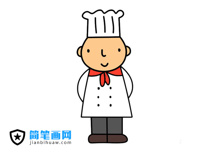 酒店星級大廚簡筆畫圖片含上色