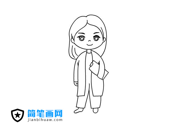 婦產科女醫生簡筆畫圖片含上色
