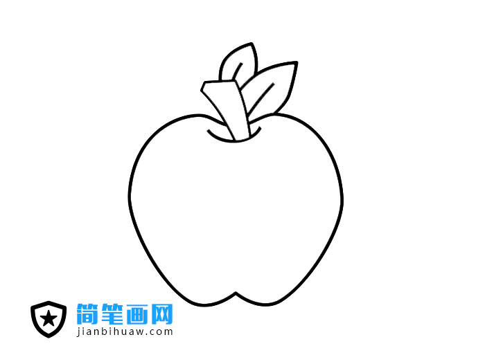 好吃好看的紅蘋果簡(jiǎn)筆畫圖片含上色