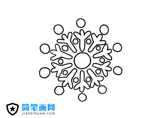 雪花簡筆畫圖片含上色