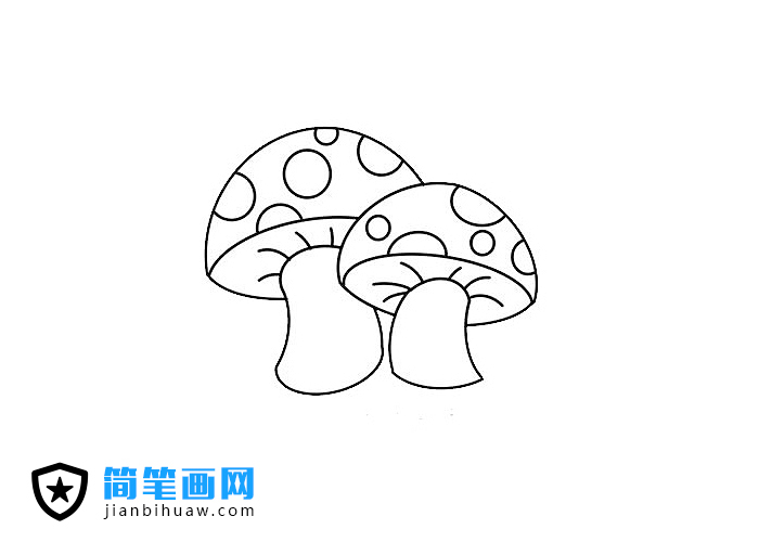 彩色的蘑菇簡(jiǎn)筆畫(huà)圖片含上色