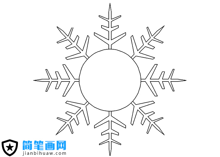 漂亮的雪花簡筆畫圖片