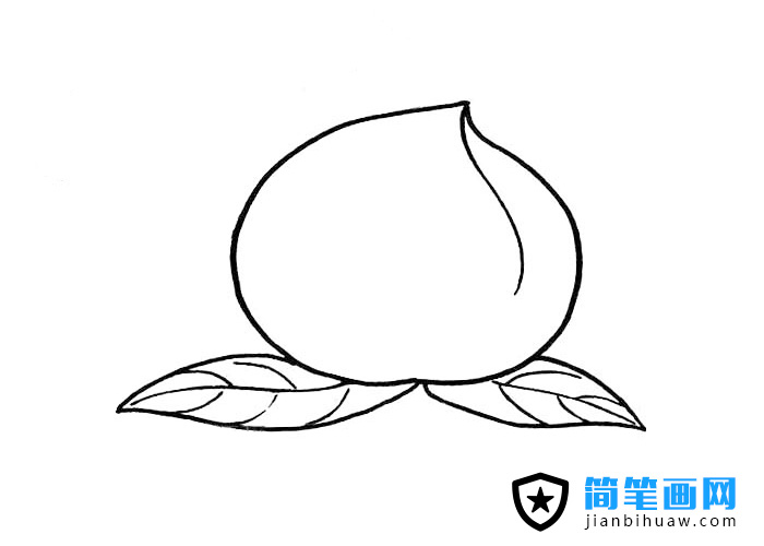 一只大壽桃簡筆畫圖片