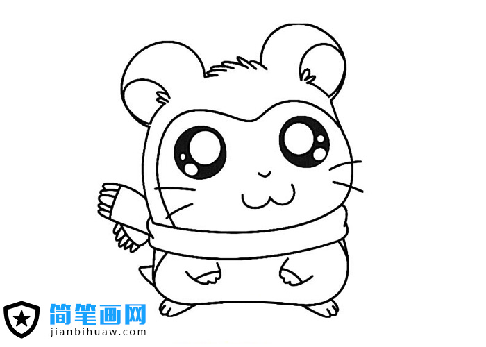 可愛的哈姆太郎簡筆畫圖片