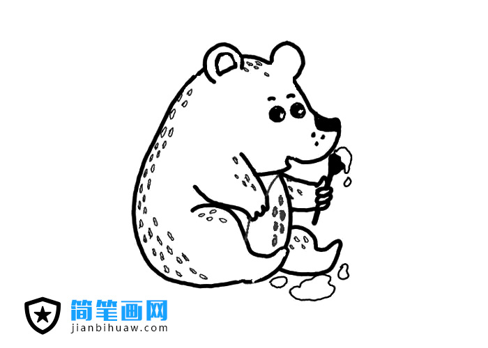 可愛(ài)的小棕熊簡(jiǎn)筆畫(huà)圖片含上色