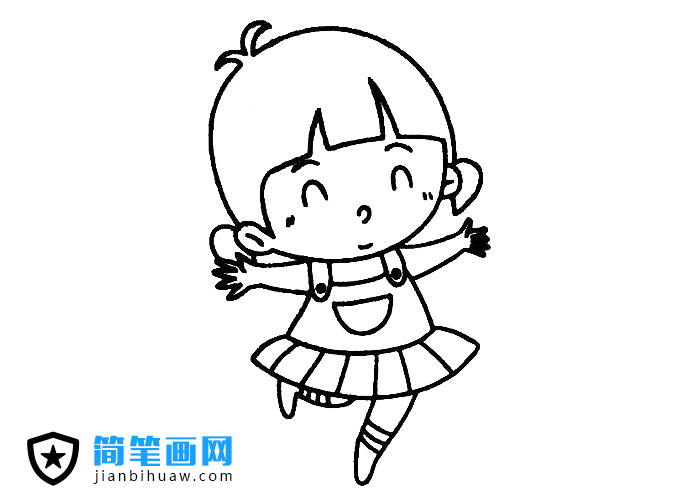可愛小女孩的簡筆畫