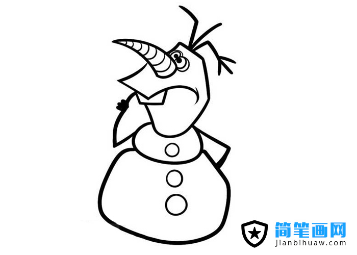 冰雪奇緣雪寶簡筆畫圖片