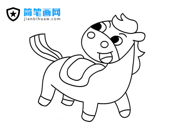簡單可愛的小馬簡筆畫圖片