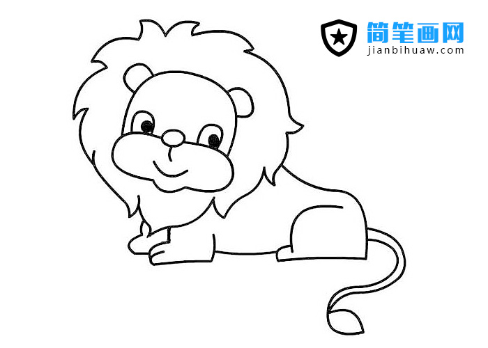 可愛小獅子簡(jiǎn)筆畫圖片