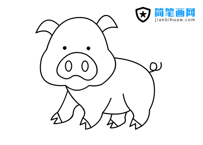 可愛的小豬簡(jiǎn)筆畫圖片