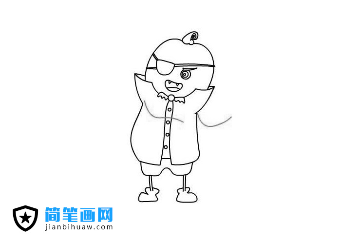 萬圣節南瓜小僵尸簡筆畫圖片