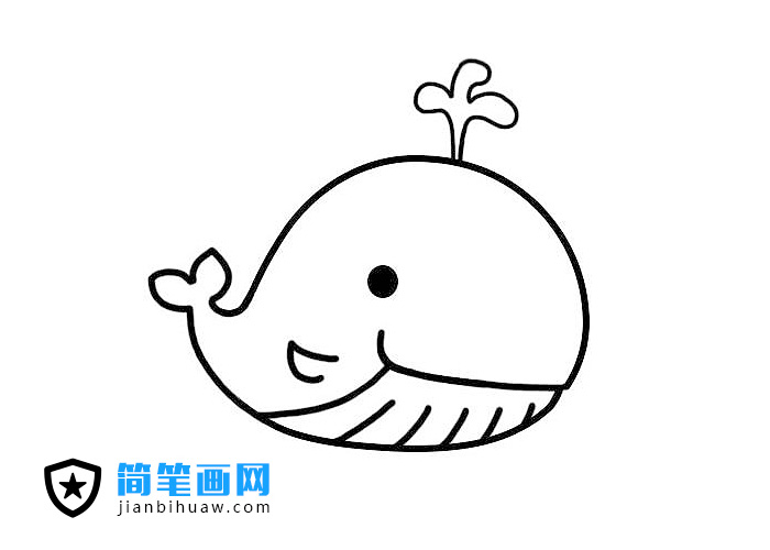 鯨魚簡筆畫圖片含上色
