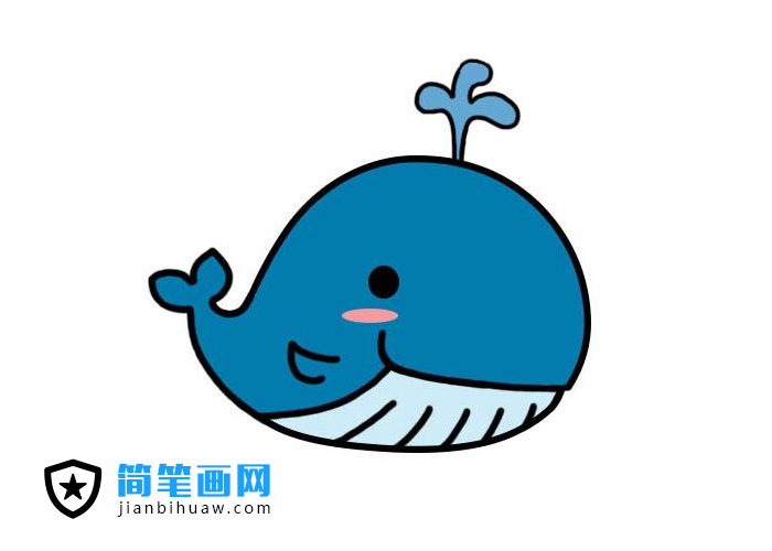 鯨魚簡筆畫圖片含上色