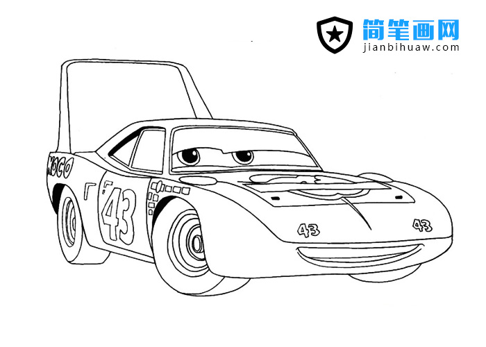 卡通賽車簡筆畫圖片