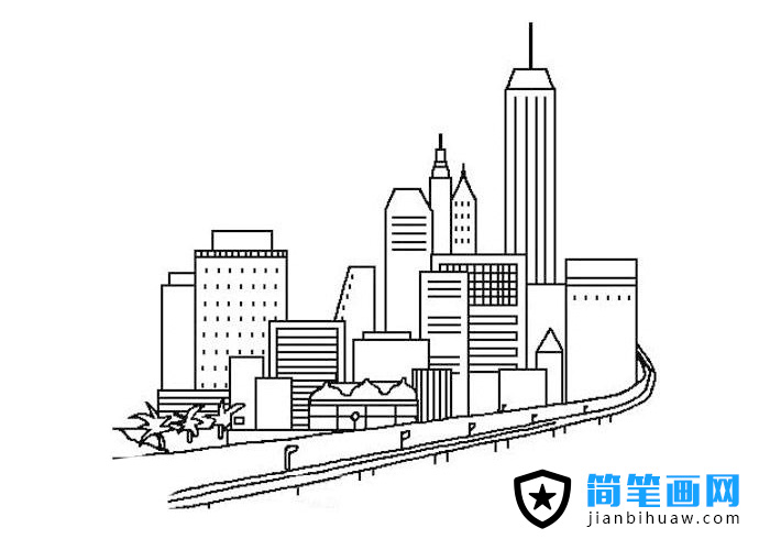 高樓城市簡(jiǎn)筆畫圖片