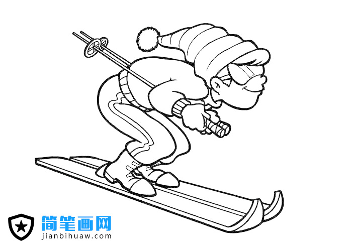 一看就很專業(yè)的滑雪運(yùn)動(dòng)員簡(jiǎn)筆畫圖片