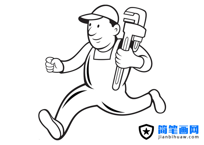 水電維修工人簡筆畫圖片