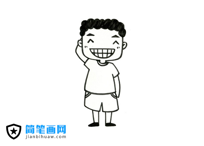 笑嘻嘻的小哥哥簡筆畫圖片